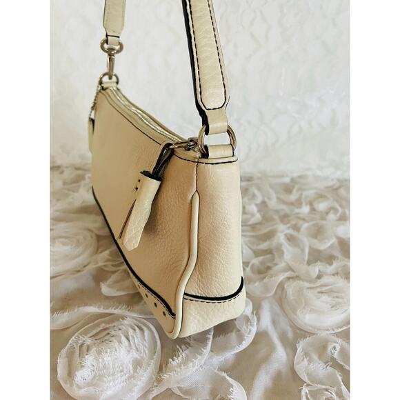 Vtg COACH Bone pebble leather Y2K Demi mini convertible wristlet shoulder bag - Picture 5 of 10